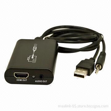 USB to HDMI Converter, USB+ 3.5mm Audio to HDMI+ 3.5mm Audio Converter Connects PC to HDTV via USB